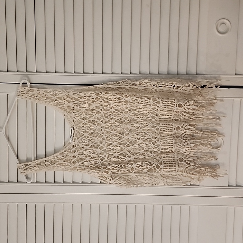 Ivory cotton knit swim cover up from maurices. Fits like xlarge